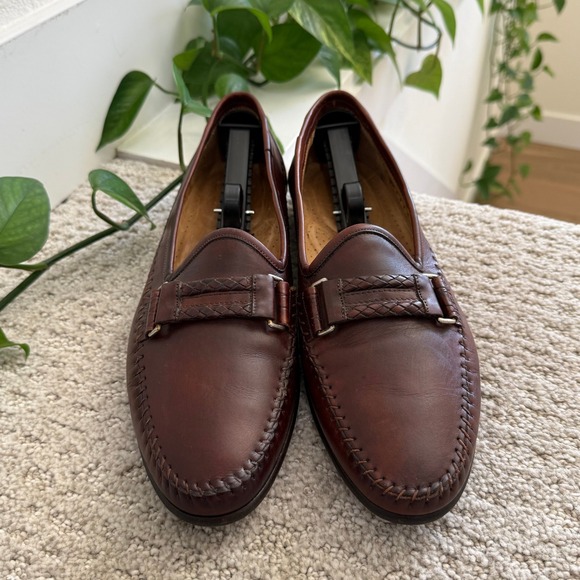 Santoni Men\'s Brown Leather Slip-On Loafers main image 4